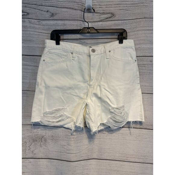 NWT Hudson Distressed White Denim Shorts Size 31 - Picture 1 of 4